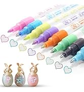 Super Squiggles Outline Markers Set, 8 Colors Shimmer Self Outline Markers Pens for Gift Card Mak...