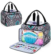 LoDrid Small Yarn Storage Bag with 2 Grommets, Portable Knitting Tote for Knitting Kit & Crochet ...