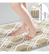 Yimobra Luxury Fluffy Bathroom Rugs, Super Elastic Soft Thick Plush Bath Mat, Non-Slip Water Abso...