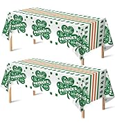 OHOME St Patricks Day Decorations St. Patricks Plastic Day Tablecloth Disposable Shamrock Table C...