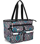 LoDrid Nurse Tote Bag with Bottom Padded Pad, Nurse Bags and Totes for Work, with Separated Stora...