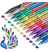 Glitter Metallic Paint Pens: Sparkle Water-Based Marker Pen for Greeting Cards, Mugs, Wood, Art D...