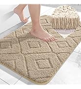 Yimobra Fluffy Bathroom Rugs, Soft Comfortable Microfiber Bathroom Mat, Non Slip Backing Water Ab...
