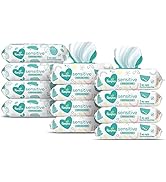 Baby Wipes, Pampers Sensitive Water Based Baby Diaper Wipes, Hypoallergenic and Unscented, 8 Pop-...