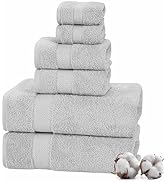 TEXTILOM 100% Turkish Cotton 6 Pcs Bath Towel Set, Luxury Bath Towels for Bathroom, Soft & Absorb...