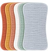 Konssy Muslin Baby Burp Cloths Sets for Unisex- 6 Pack Large 100% Cotton Burping Clothes for Newb...