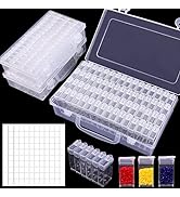 Quefe 3pcs 64 Grids Diamond Painting Storage Containers 5D Beads Organizer with Diamond Painting ...