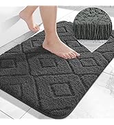 Yimobra Fluffy Bathroom Rugs, Soft Comfortable Microfiber Bathroom Mat, Non Slip Backing Water Ab...