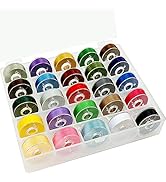 New brothread 25pcs Type L (SA155) Size Assorted Colors Prewound Bobbin Thread Plastic Side for P...