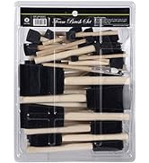 conda 50 Pack 0.5"-2" Different Size Assorted Foam Brush Set Wood Handle Paint Brush Set- Lightwe...