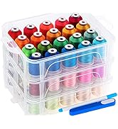 New brothread 60 Brother Colors 500m Each Embroidery Machine Thread with Clear Plastic Storage Bo...