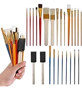 CONDA 25 Pcs All Purpose Paint Brush Value Pack for Watercolor, Oil, Acrylic Paint, Tempera Paint...