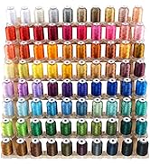 New brothread 80 Spools Polyester Embroidery Machine Thread Kit 500M (550Y) Each Spool - Colors C...