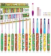 Coopay Christmas Crochet Gifts: Christmas Art Crochet Kit Warm Crochet Set with Accessories, Comf...