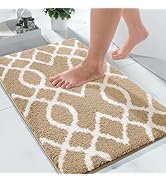 Yimobra Luxury Fluffy Bathroom Rugs, Super Elastic Soft Thick Plush Bath Mat, Non-Slip Water Abso...