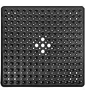 Yimobra Square Bath Shower Tub Mat for Bathroom, Non-Slip Suction Cups with Drain Holes, Machine ...
