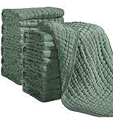 Looxii Muslin Burp Cloths 100% Cotton Muslin Cloths 12 Pack Large 20''x10'' Extra Soft and Absorb...