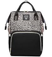 Leopard Print Nappy Bags Handbags Multi-Function Diaper Bag for Baby Care Travel Backpack Large C...