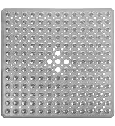 Yimobra Square Bath Shower Tub Mat for Bathroom, Non Slip Bathtub Mats with Suction Cups, Drain H...