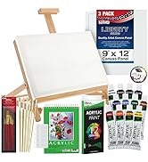 U.S. Art Supply 33-Piece Custom Artist Acrylic Painting Set with Wooden H-Frame Studio Easel, 12 ...