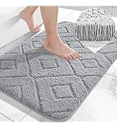 Yimobra Fluffy Bathroom Rugs, Soft Comfortable Microfiber Bathroom Mat, Non Slip Backing Water Ab...