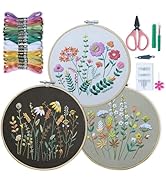 ETSPIL 3 Sets Embroidery kit for Beginners Adults，Learn 33 Different Stitches DIY Kits ，Includes ...