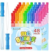 Inscraft 48 Pack 14’’ Big Bubble Wands, 8 Colors Bulk for Summer Toy, Outdoor/Indoor Activity Use...