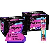 2 Pampers Ninjamas + Oral-B Toothbrush, Two Nighttime Training Pants Girls, 37 Count Size S/M (38...