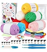 Coopay Yarn for Crocheting and Knitting, 700 Yards Easy Yarn for Beginners with Easy-to-See Stitc...