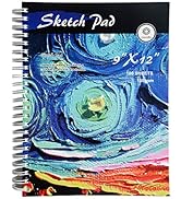 CONDA 9"x12" Sketch Book, 100 Sheets (68 lb/100gsm), Spiral Bound Artist Sketch Pad, Durable Acid...