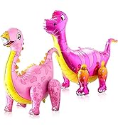 KatchOn, Large Pink Dinosaur Balloon - 35 Inch | Girl Dinosaur Balloons for Birthday Party | Pink...