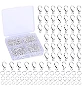 LUNARM 810pcs Silver Open Jump Rings and Lobster Clasps Set, 3 Sizes Jump Rings Jewelry Findings ...