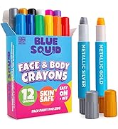 Face Painting Kits for Kids - Blue Squid 12 Color Twistable Face Paint Marker Sticks | Water Base...
