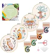 Santune 4 Pack Embroidery kit with Patterns and Instructions for Beginners Cross Stitch Kits for ...