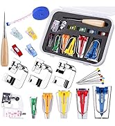 Bias Tape Tool Kit with Instruction, 5 Sizes Bias Tape Maker (6mm 9mm 12mm 18mm 25mm) with 4 Pcs ...