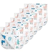 Looxii Muslin Burp Cloths 100% Cotton Muslin Cloths Large 20''x10'' Extra Soft and Absorbent 6 Pa...