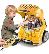 Toys for 3 4 5 6 7 8 years Old Boys, Large Truck Engine Toy, Mechanic Repair Set for Kids, Big Tr...
