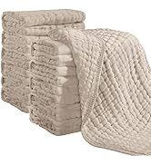 Looxii Muslin Burp Cloths 100% Cotton Muslin Cloths 12 Pack Large 20''x10'' Extra Soft and Absorb...