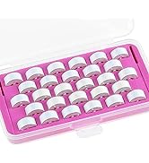 New brothread 28pcs White 60S/2 (90WT) Prewound Bobbin Thread Plastic Size A SA156 for Embroidery...