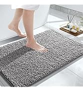 Yimobra Chenille Bathroom Rug, Extra Soft Shaggy Bath Rugs, Non-Slip Bathroom Floor Mat, Water Ab...