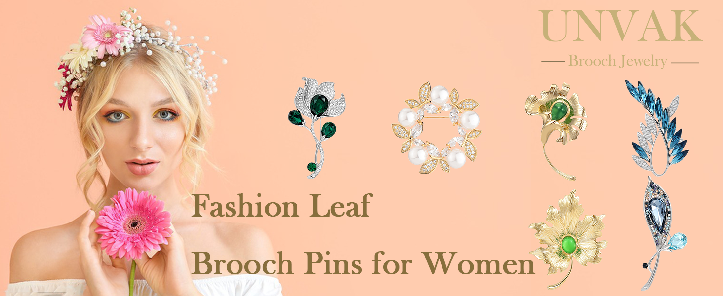 UNVAK Leaf Brooch Gold Plated Ginkgo Leaf Brooch Pin Leaf Lapel Pin Jewelry