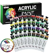 U.S. Art Supply Professional 36 Color Set of Acrylic Paint in Large 18ml Tubes - Rich Vivid Color...