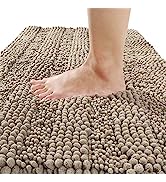 Yimobra Chenille Striped Bathroom Rug Mat, Luxury Extra Thick and Soft Shaggy Microfiber Bath Rug...
