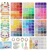 Redtwo 23,000 Clay Beads Bracelet Making Kit,144 Colors 7 Boxs Friendship Jewelry Making Set,Flat...