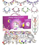 Redtwo 200 Pcs Charm Bracelet Making Kit, Friendship Jewelry Making Supplies Unicorn/Mermaid/Birt...