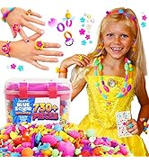 Snap Pop Beads for Girls – 730pcs Kids Jewelry Making Kit by Blue Squid, Pop-Bead Art and Craft K...