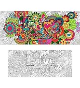 Giant Mandala Coloring Poster Jumbo Flower Drawing Paper 72 x 30 Inch Large Coloring Tablecloth f...