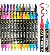 Betem 24 Colors Dual Tip Acrylic Paint Pens Markers, Premium Acrylic Paint Pens for Wood, Canvas,...