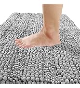 Yimobra Chenille Striped Bathroom Rug Mat, Luxury Extra Thick and Soft Shaggy Microfiber Bath Rug...
