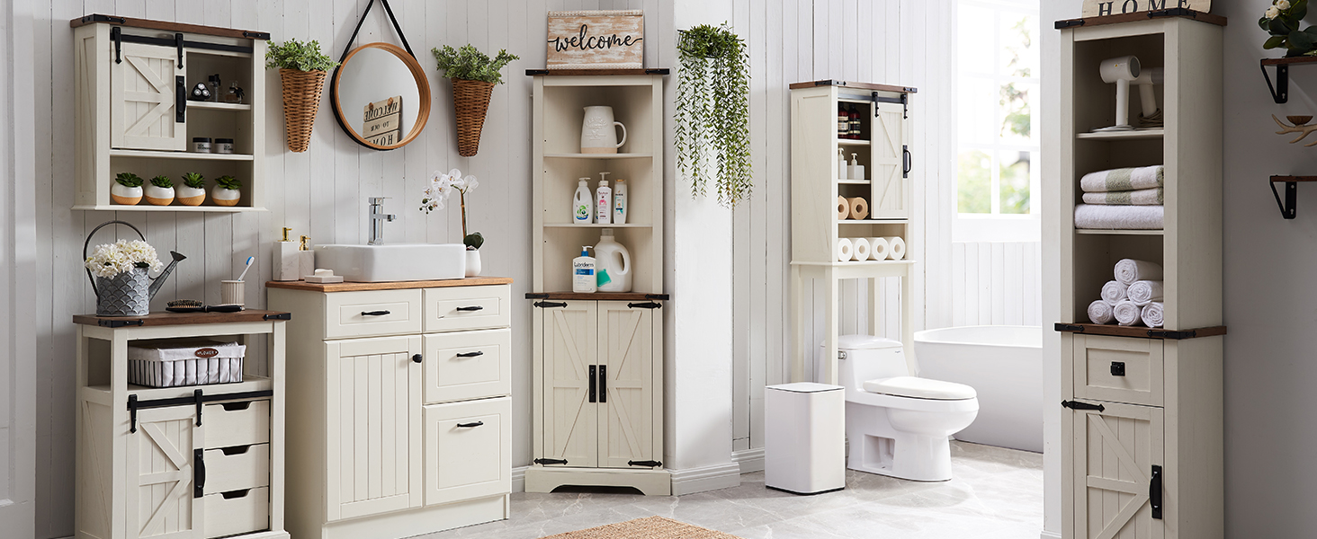 bathroom furniture rustic oak with antique white